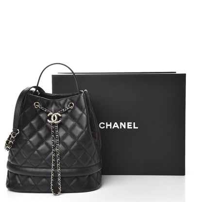 Chanel Caviar Quilted Large Rolled Up Bucket Drawstring Bag Black 11 of 11