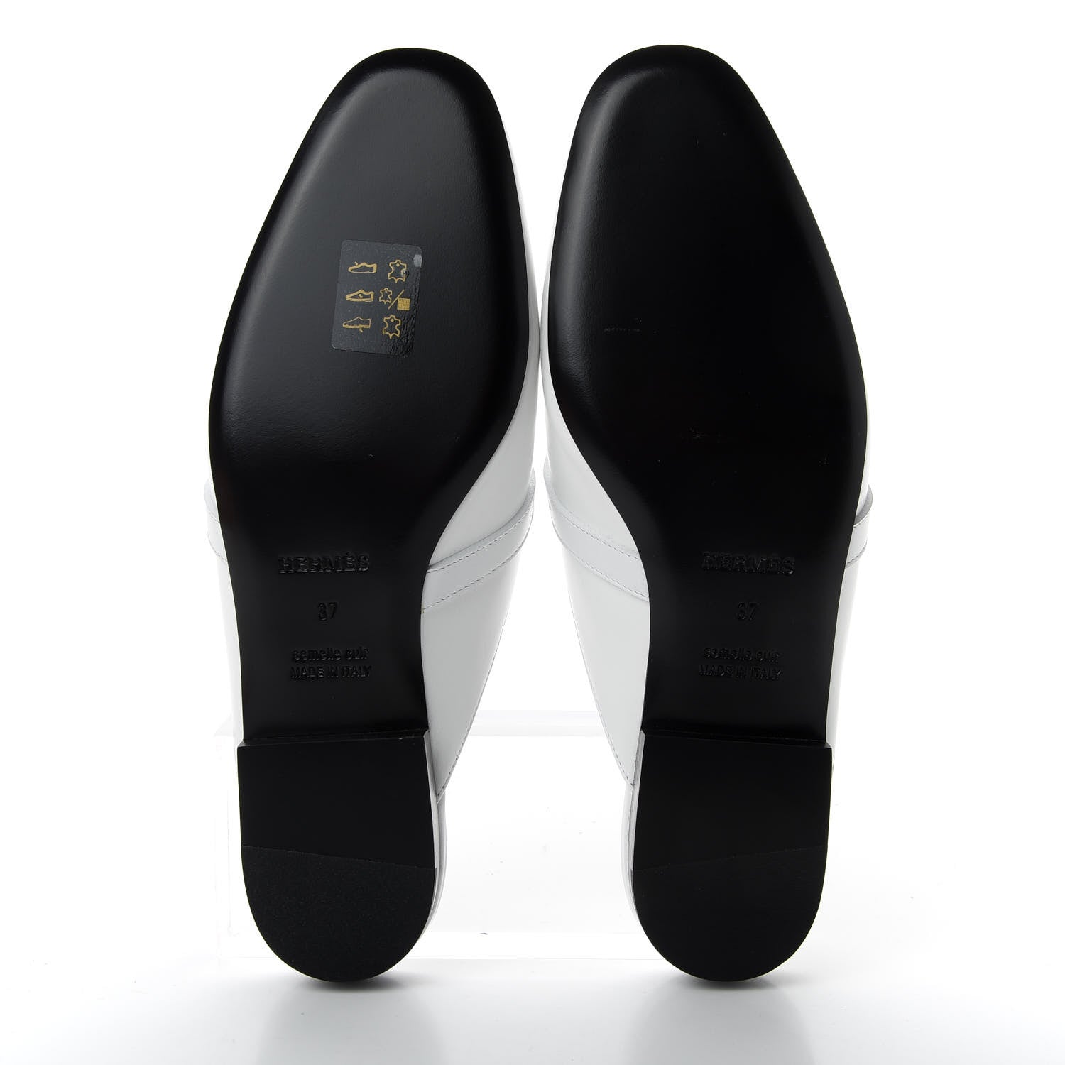 Hermes Calfskin Oz Mules 37 White 5 of 10