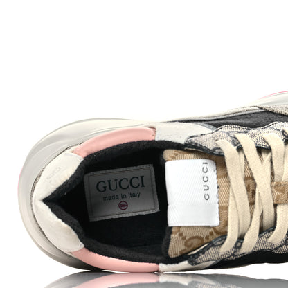 Gucci GG Supreme Monogram Mix Monogram Womens Rhyton Sneakers 36.5 London Blue Beige Pale Pink 7 of 8