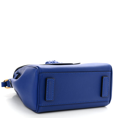 Versace Grained Calfskin Small La Medusa Top Handle Bag Lapis 4 of 9