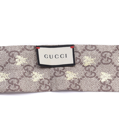 Gucci Silk Twill GG Monogram GG Bee Neck Bow Scarf Black Red 5 of 6