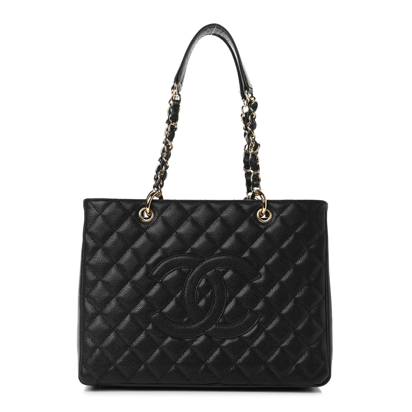 Caviar Quilted Grand Shopping Tote GST Black