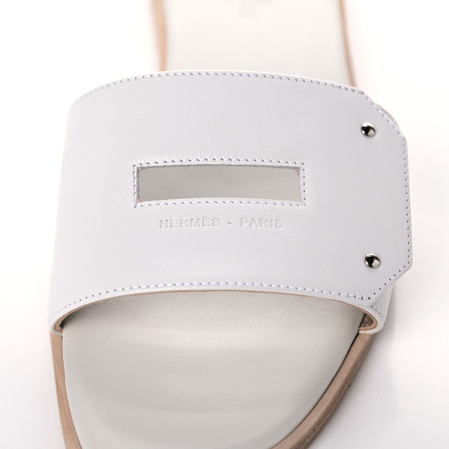 Hermes Calfskin View Sandals 37 White 11 of 12