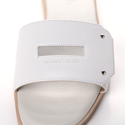 Hermes Calfskin View Sandals 37 White 11 of 12