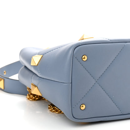 Valentino Garavani Nappa Small Roman Stud The Handle Bag Niagara 8 of 9