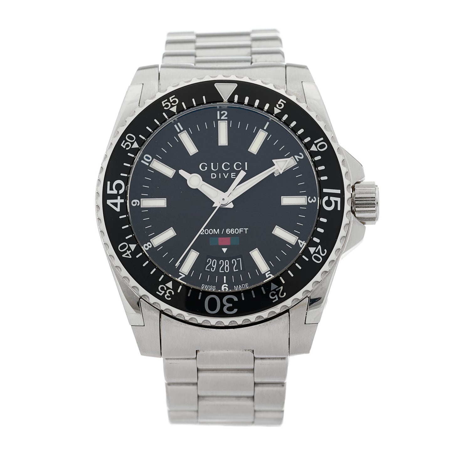 Stainless Steel 40mm Dive Quartz Watch Black