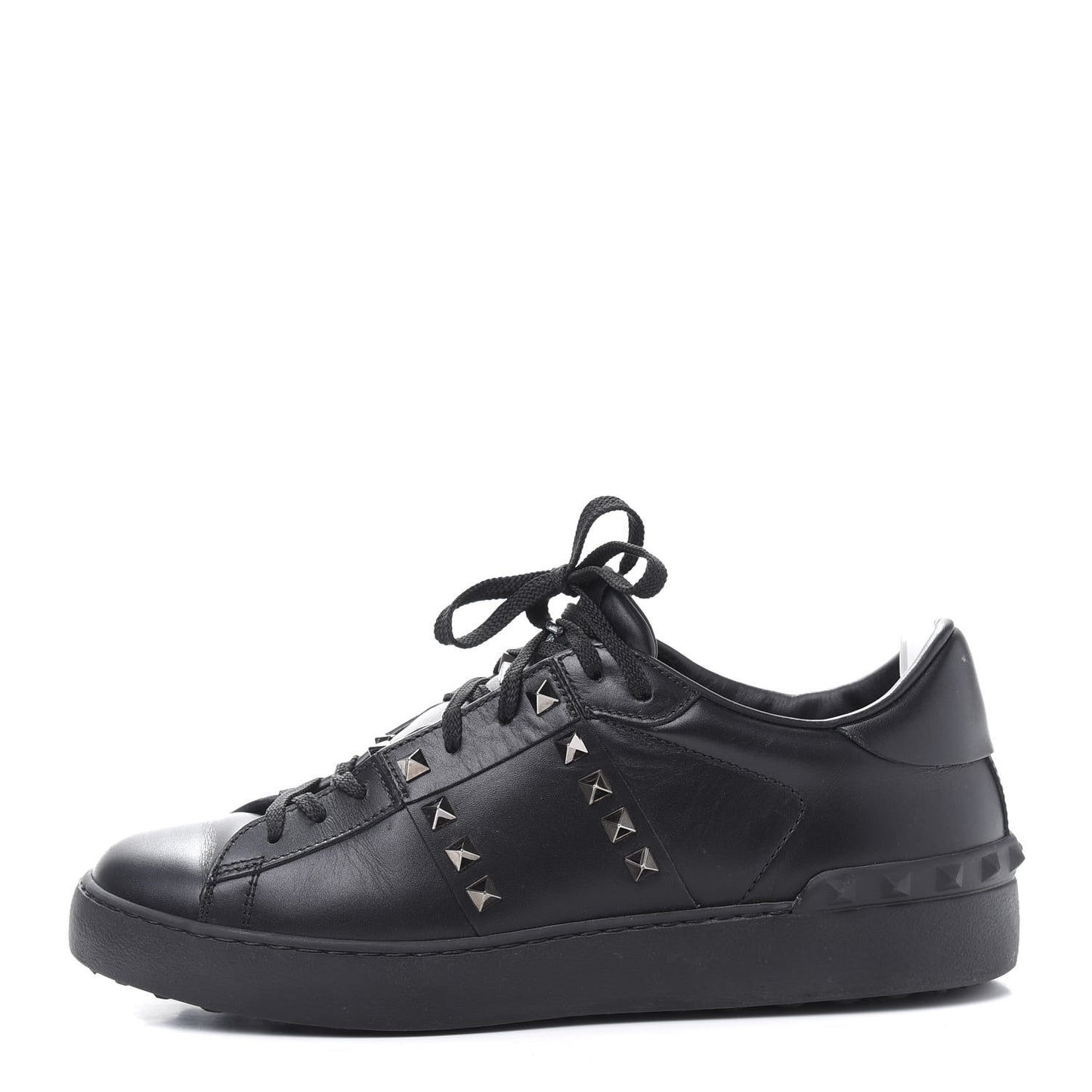 Calfskin Womens Rockstud Untitled Open Sneakers 40 Black