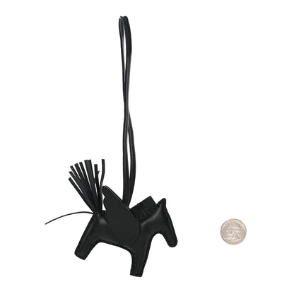 Hermes Milo Lambskin Grigri Rodeo Pegase Horse Bag Charm PM So Black 2 of 5