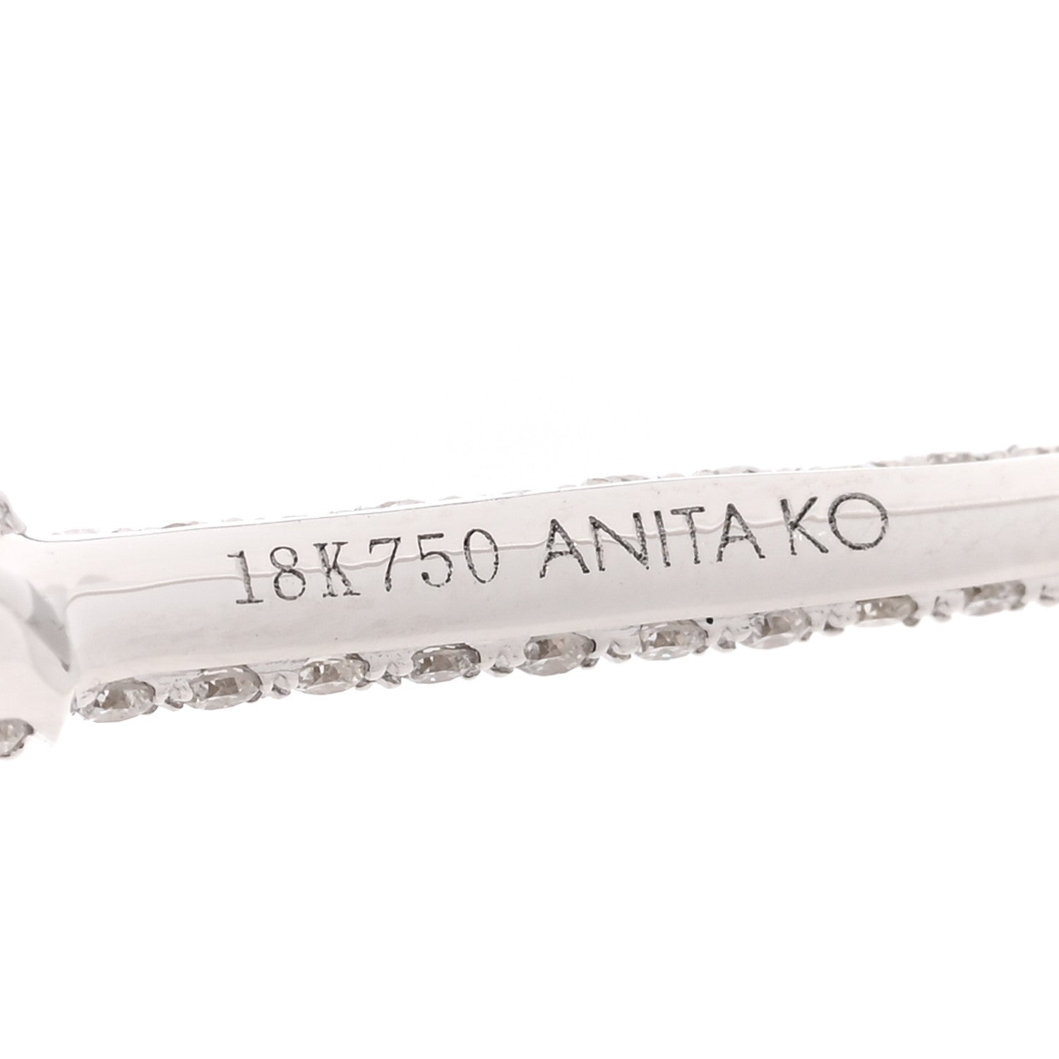 Anita Ko 18K White Gold Diamond Safety Pin Earring 3 of 3
