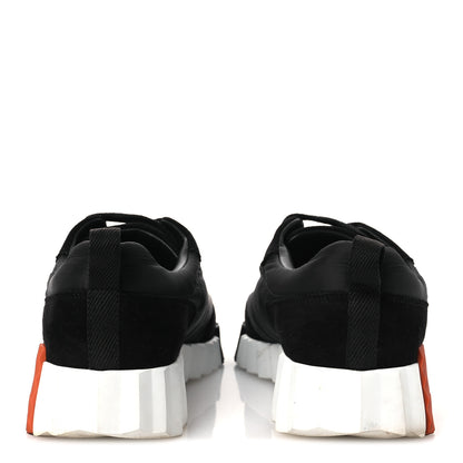 Hermes Air Mesh Suede Goatskin Bouncing Sneakers 37.5 Black Orange 6 of 13
