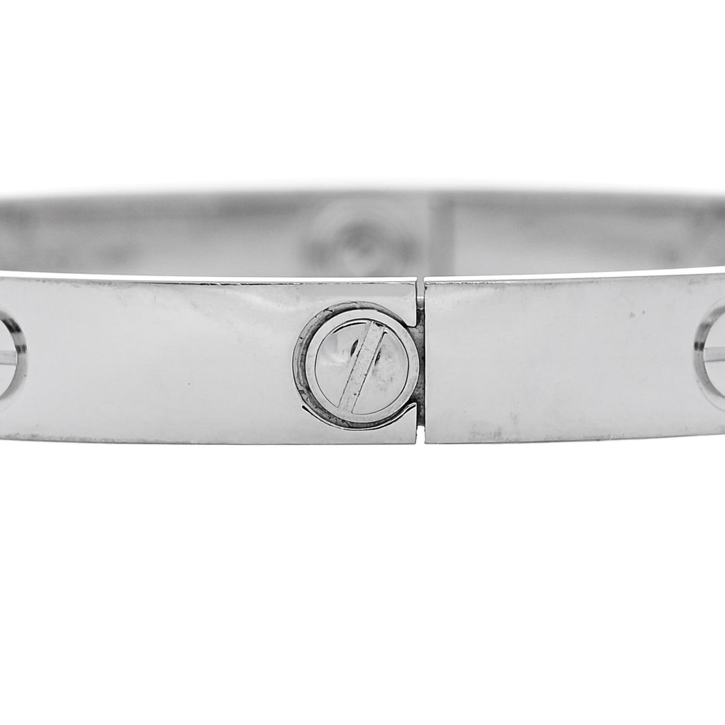 18K White Gold 4 Diamond Love Bracelet 17