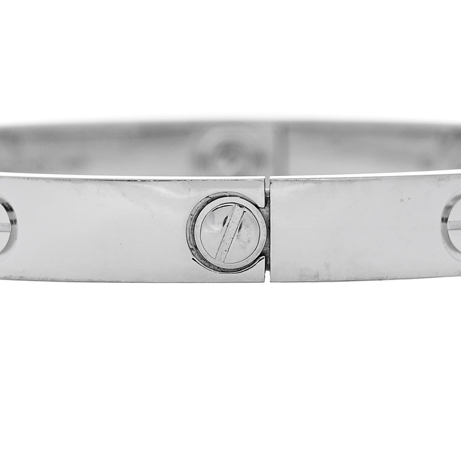Cartier 18K White Gold 4 Diamond Love Bracelet 17 3 of 7