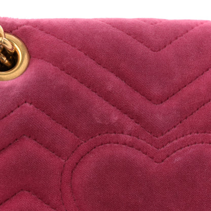 Gucci Velvet Matelasse Mini GG Marmont Shoulder Bag Light Raspberry Rose 11 of 11
