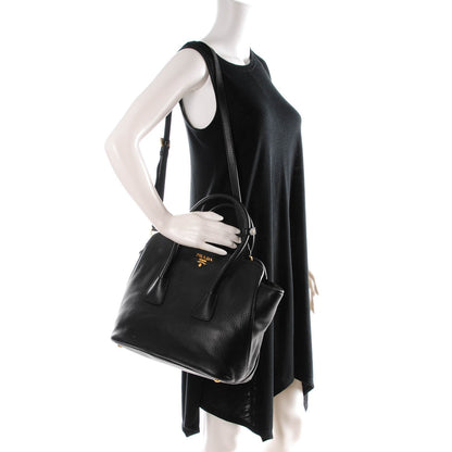 Prada Vitello Daino Tote Nero Black 2 of 7