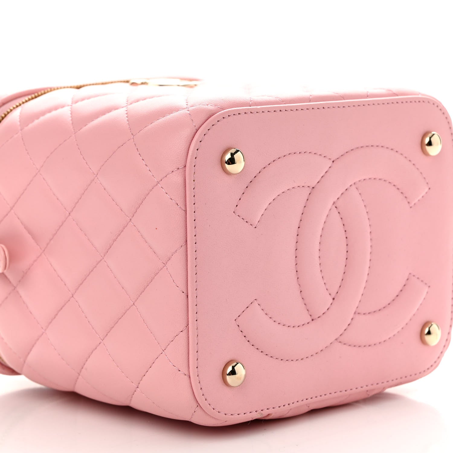 Chanel Lambskin Quilted Small Top Handle Vanity Case With Chain Pink 9 of 11