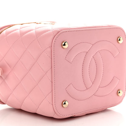 Chanel Lambskin Quilted Small Top Handle Vanity Case With Chain Pink 9 of 11