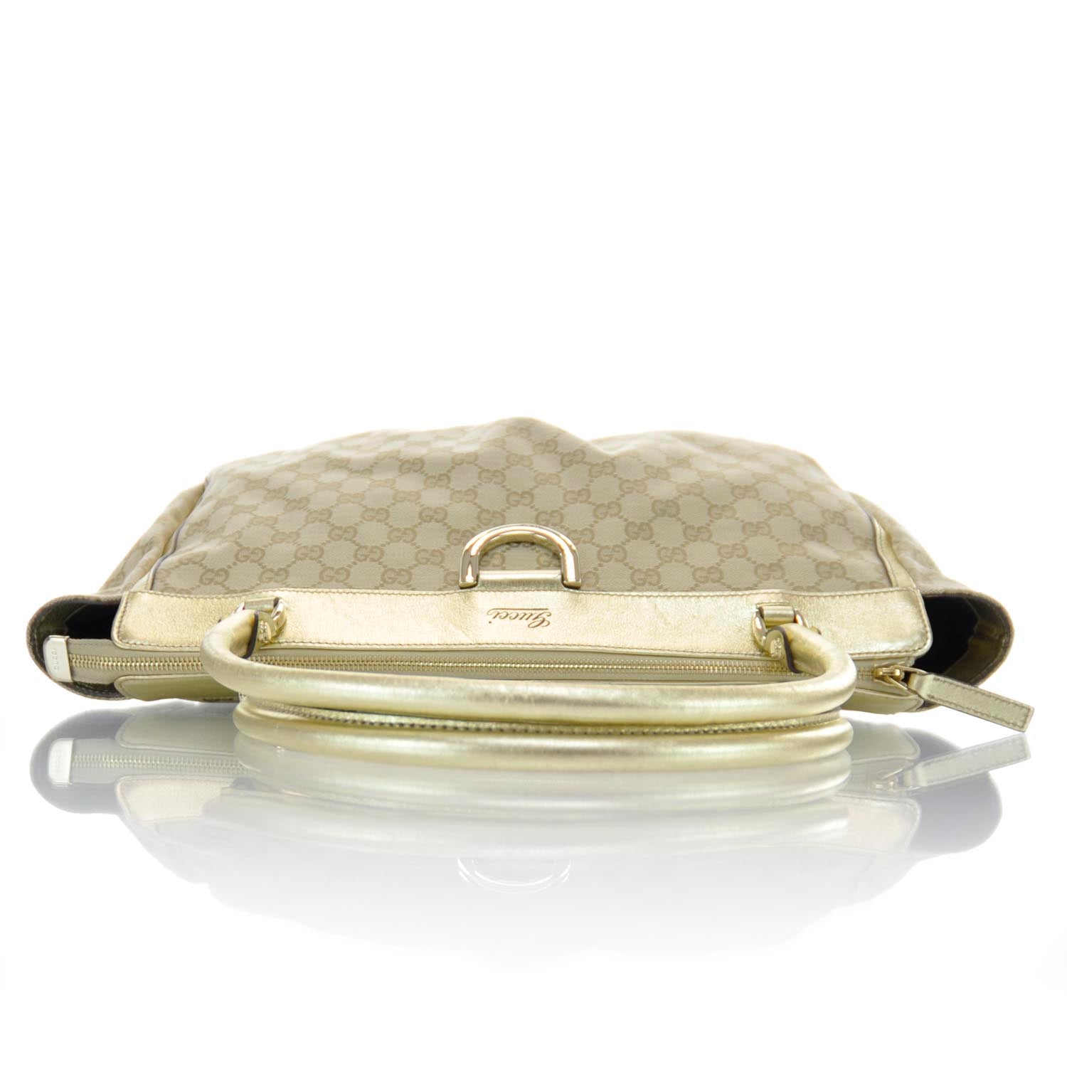 Gucci Monogram D Gold Tote Metallic Gold 4 of 11