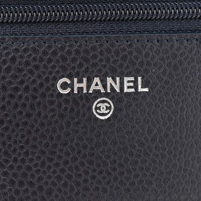 Chanel Caviar Quilted Wallet on Chain WOC Navy Blue 6 of 11
