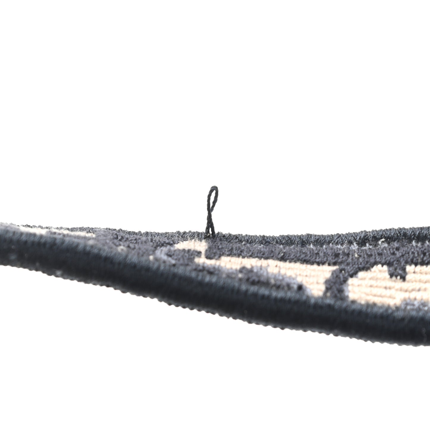 Oblique Embroidered Saddle Bag Blue