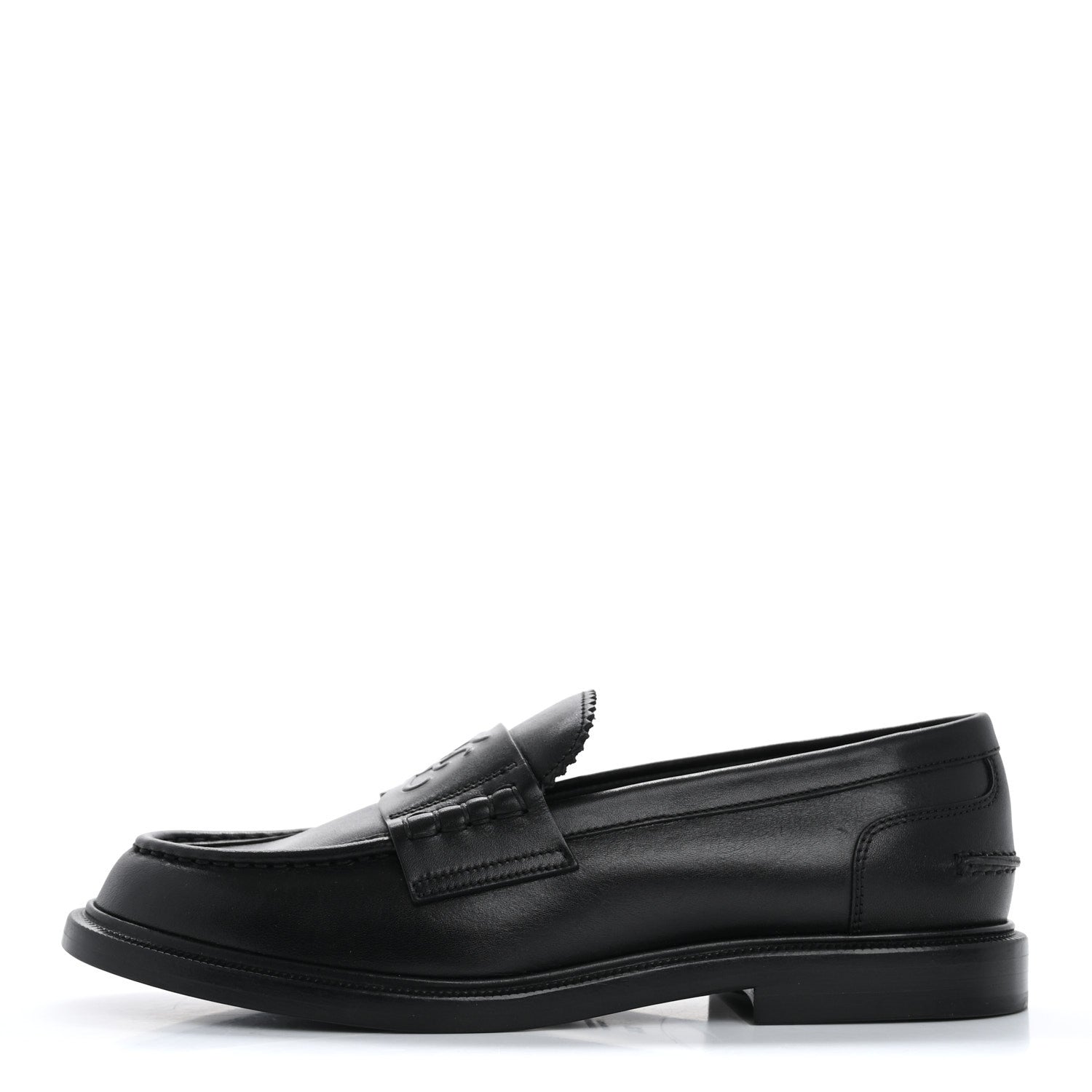 Fendi Vitello Karligraphy Loafers 35.5 Black 1 of 10