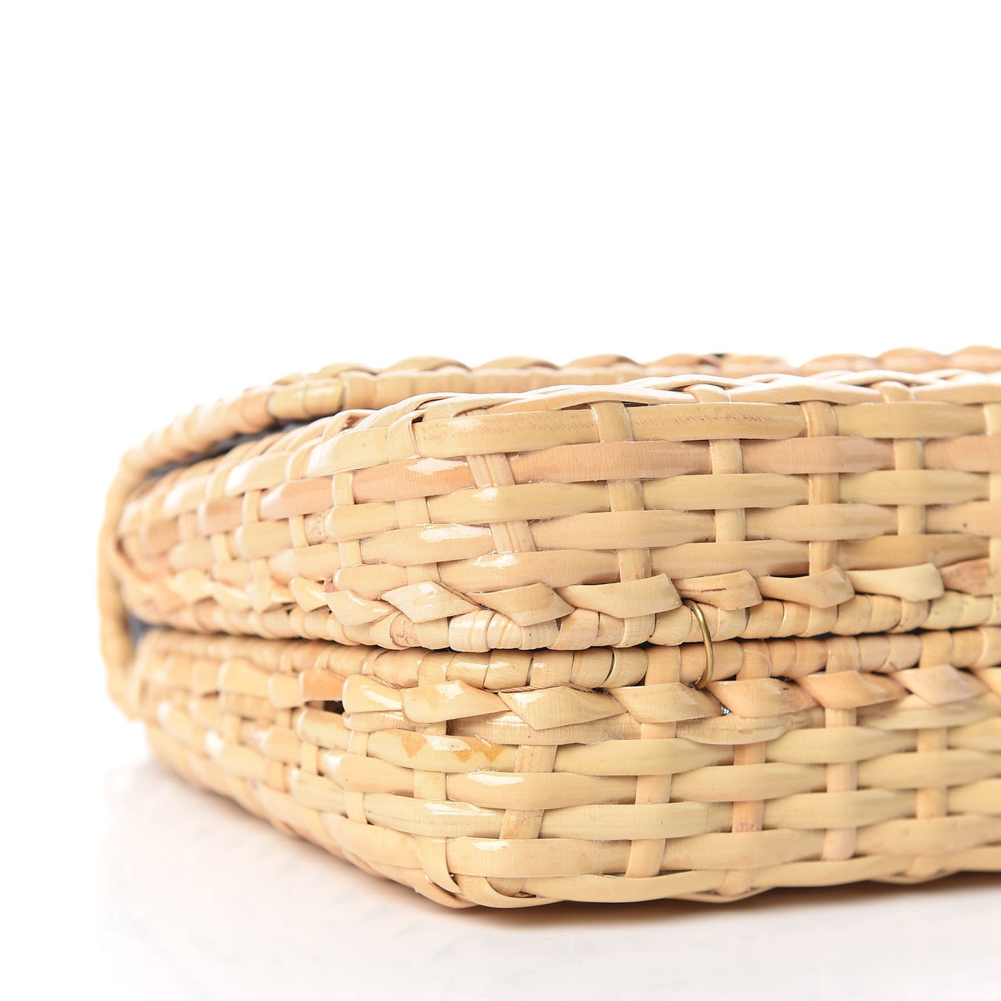 Glazed Wicker Mini Cestino Shoulder Bag Natural