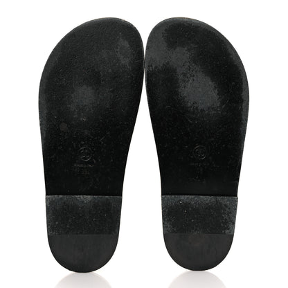 Chanel Lambskin Quilted Velcro Dad Chain CC Slide Sandals 39 Black 7 of 13