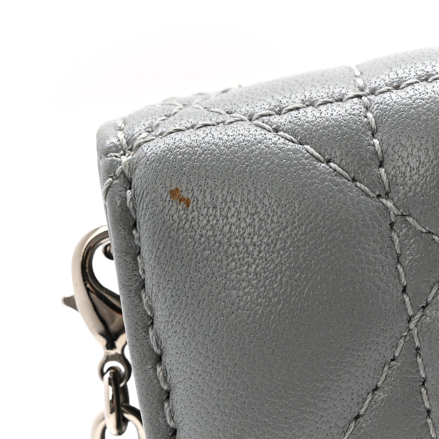Lambskin Cannage Lady Dior Convertible Clutch Grey