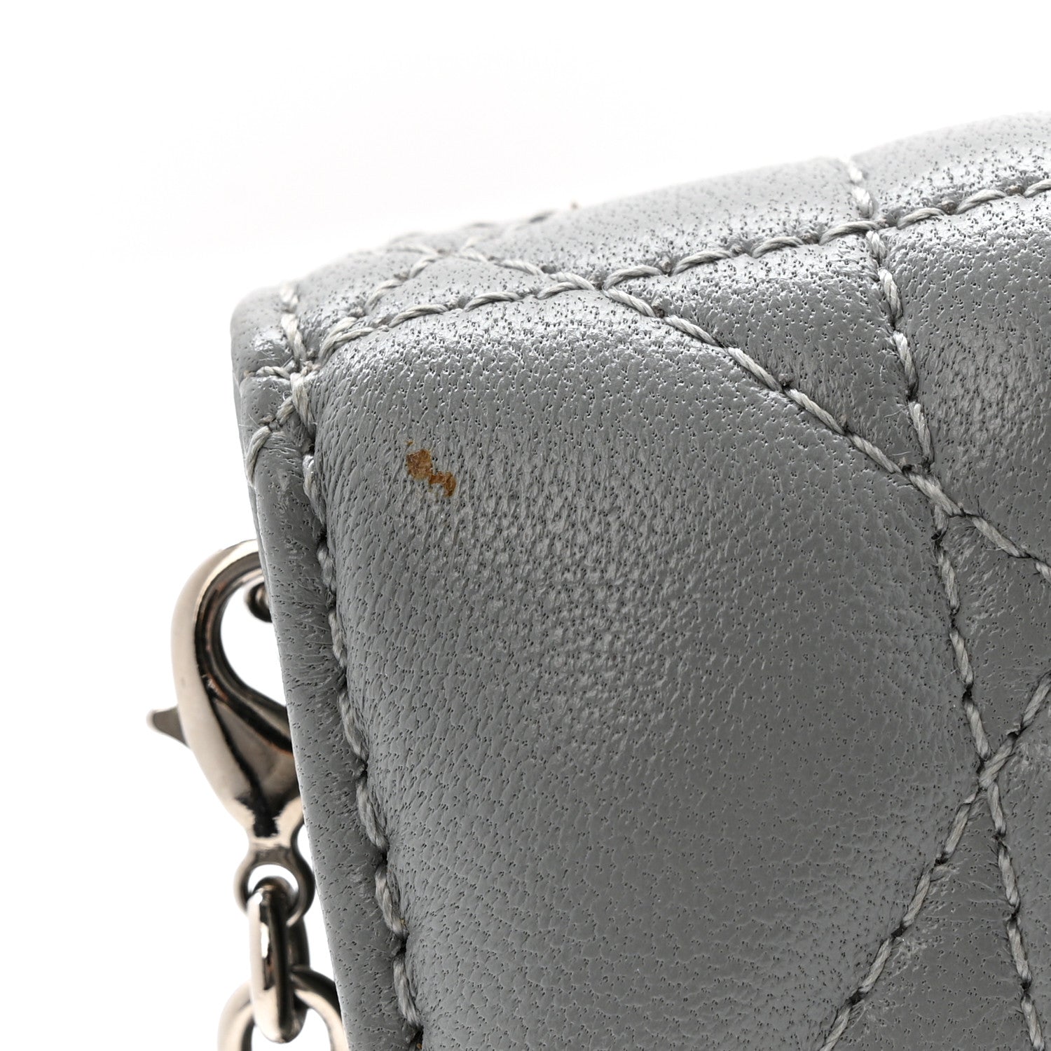 Christian Dior Lambskin Cannage Lady Dior Convertible Clutch Grey 14 of 16