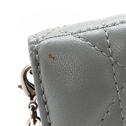 Christian Dior Lambskin Cannage Lady Dior Convertible Clutch Grey 14 of 16