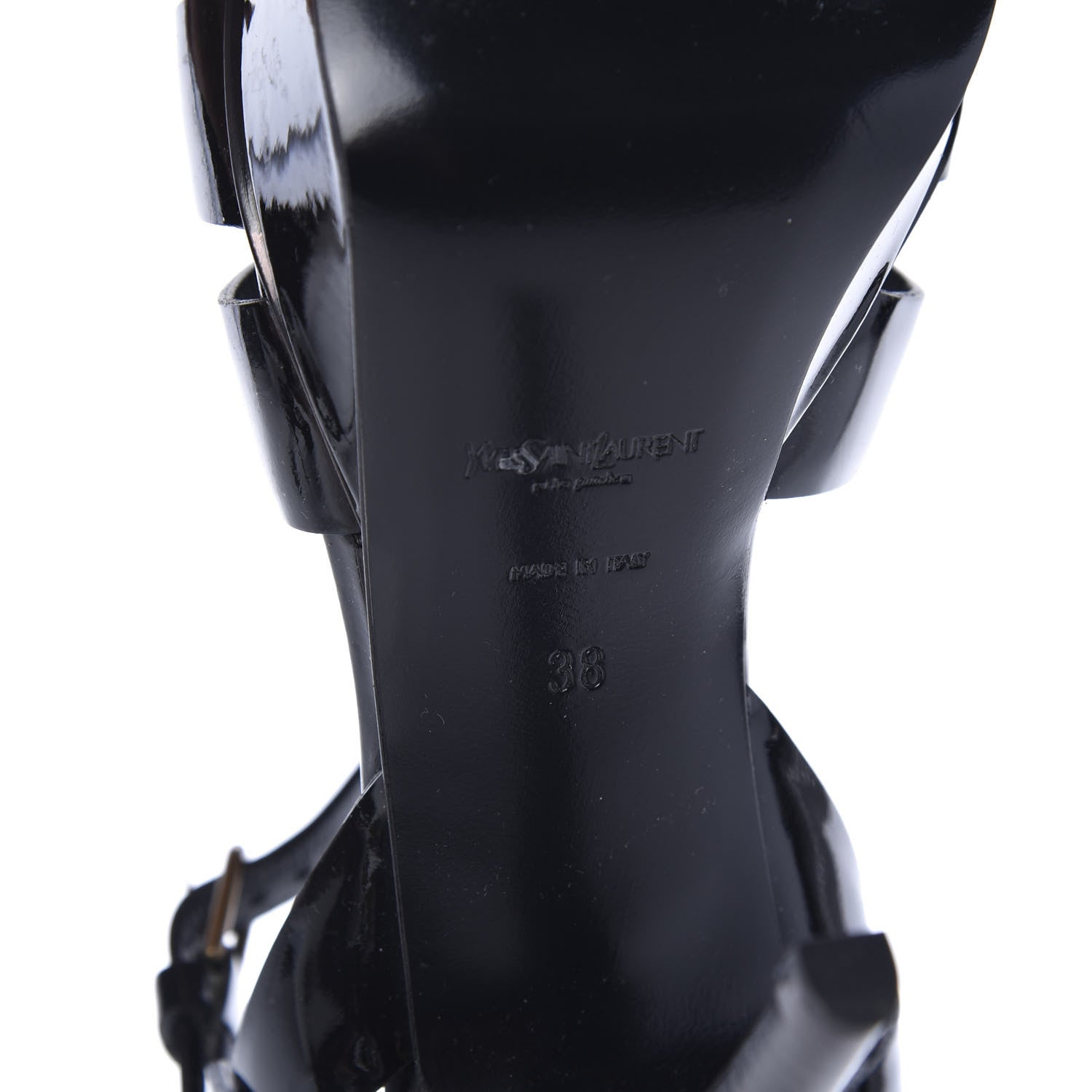 Saint Laurent Patent Tribute 75 Platform Sandals 38 Black 7 of 9