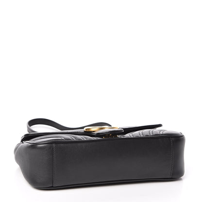 Gucci Calfskin Matelasse Small GG Marmont Shoulder Bag Black 4 of 10