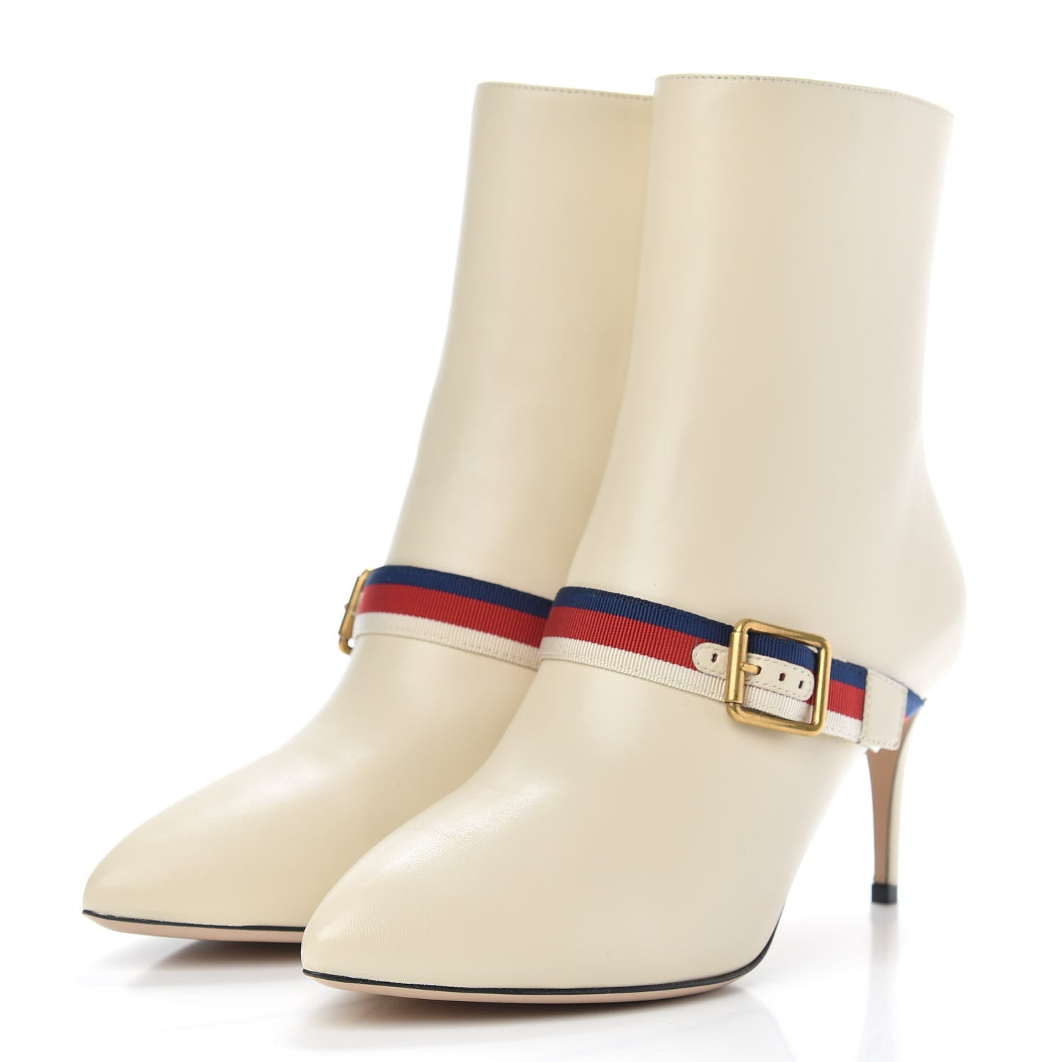 Gucci Nappa Sylvie Ankle Boots 38 Mystic White 3 of 7