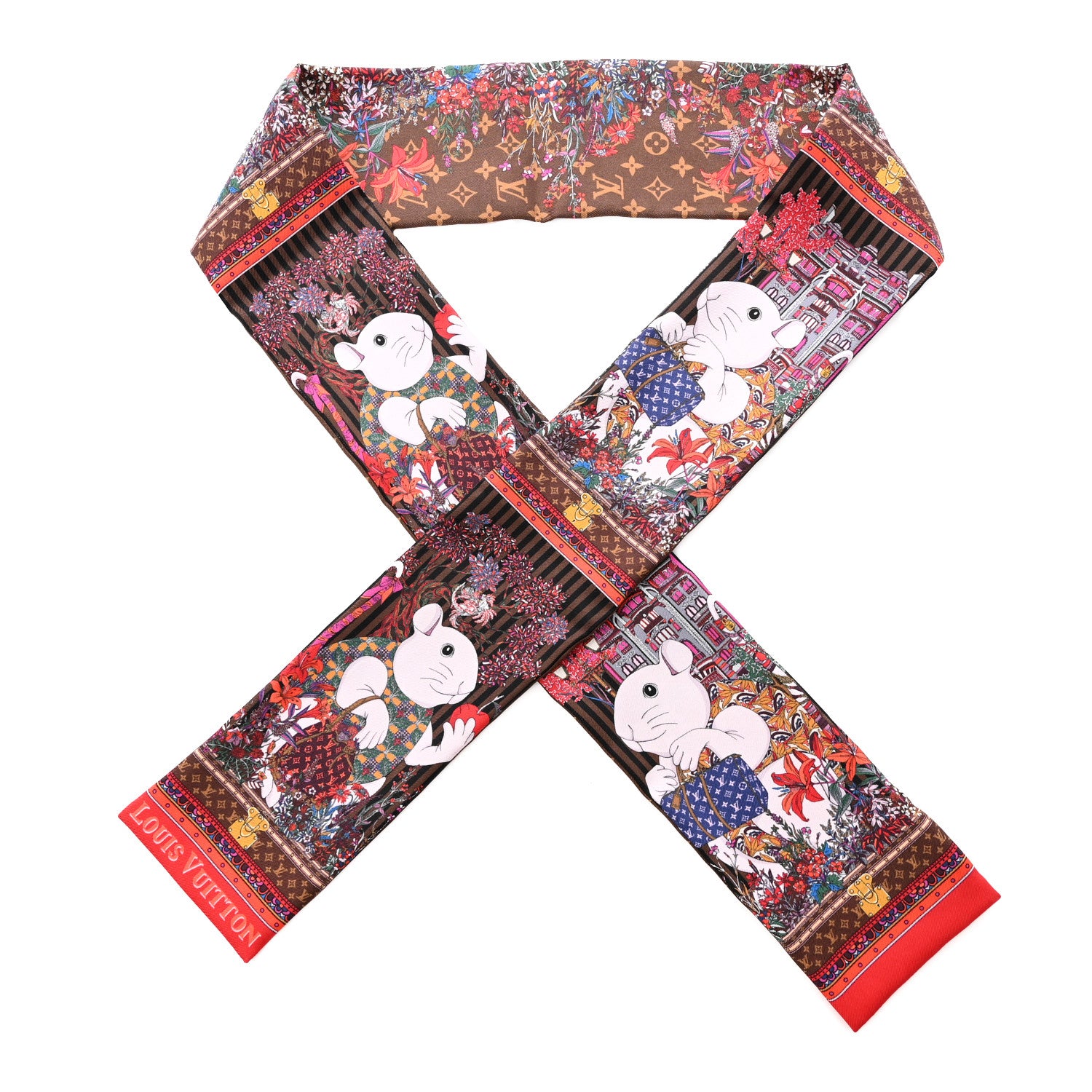 Louis Vuitton Silk Vuittonite Bandeau Brown 1 of 8