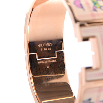 Hermes Enamel Couvertures et Tenues de Jour Wide Clic Clac H Bracelet PM Pannacotta 5 of 6