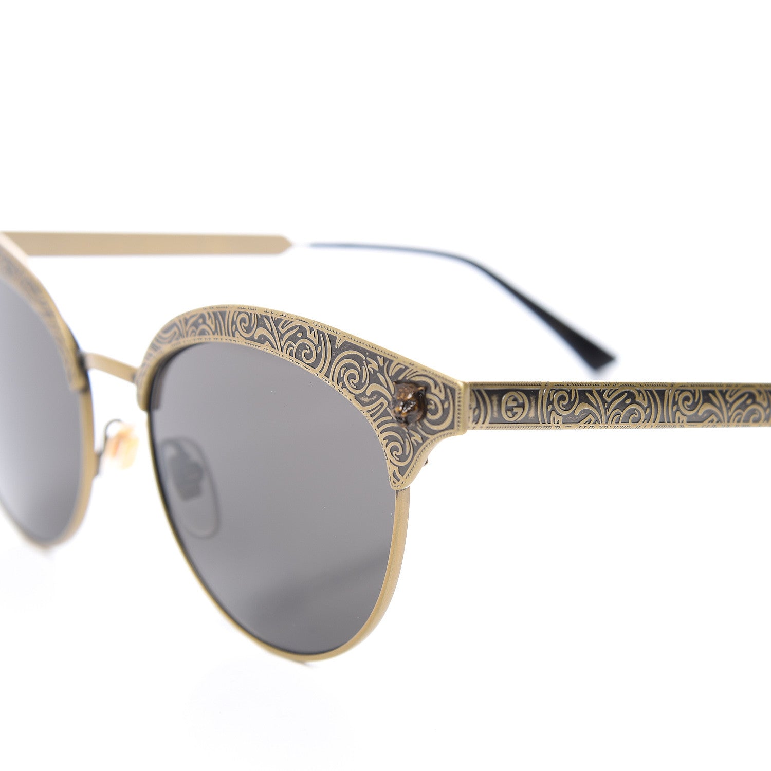 Gucci Metal Tiger GG0220S Sunglasses Antique Gold 7 of 8