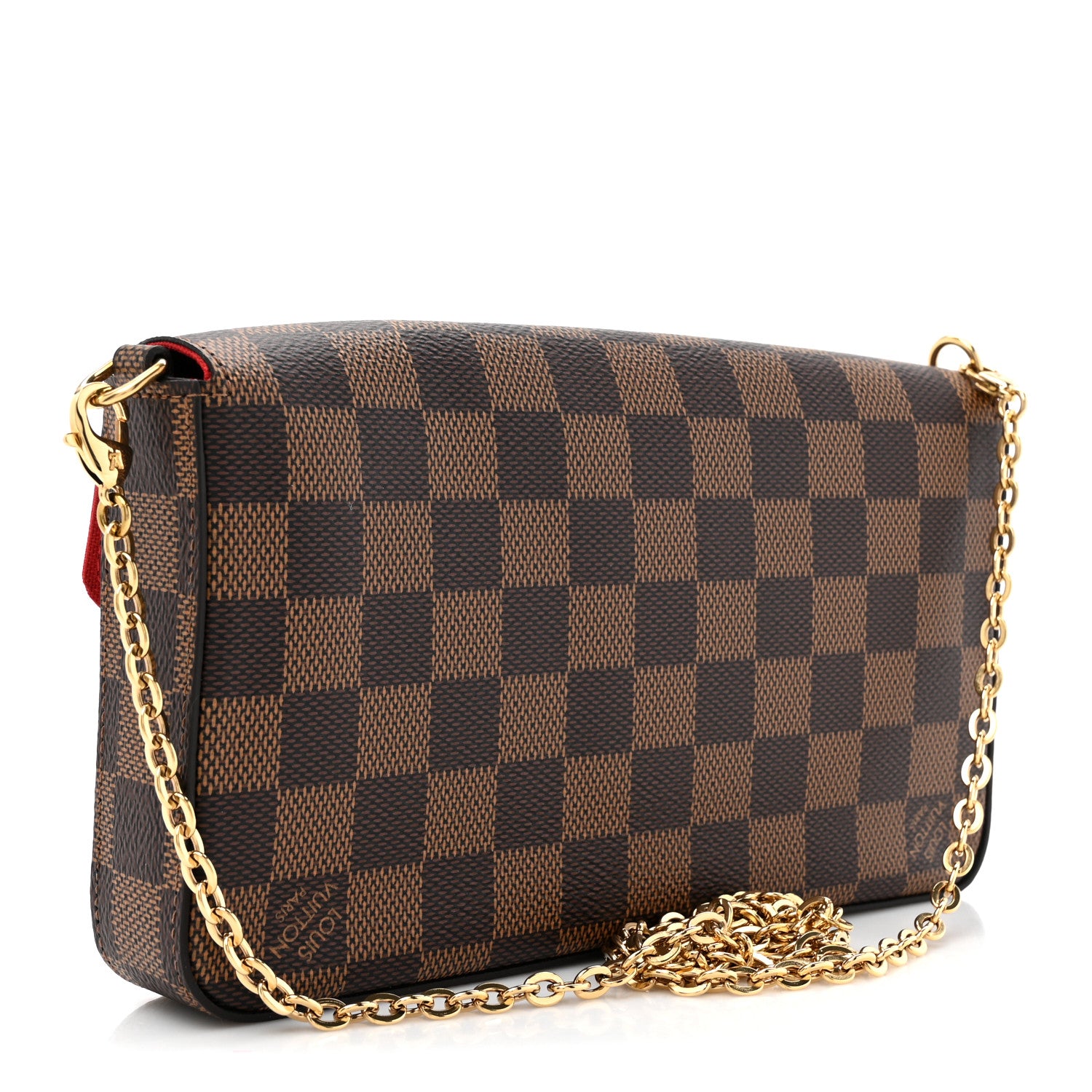 Louis Vuitton Damier Ebene Pochette Felicie Chain Wallet 4 of 10