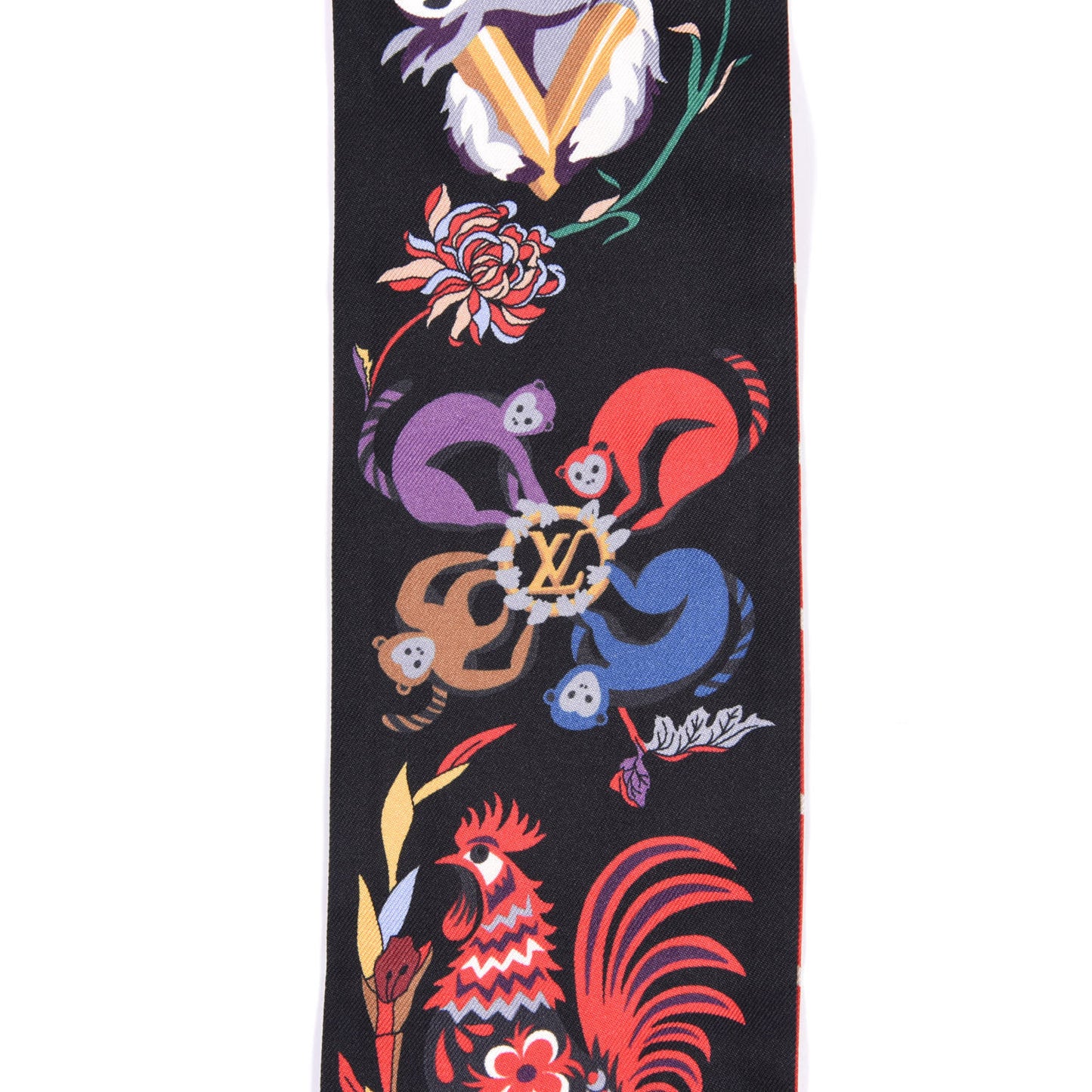 Silk Monogram Superstition Bandeau Black