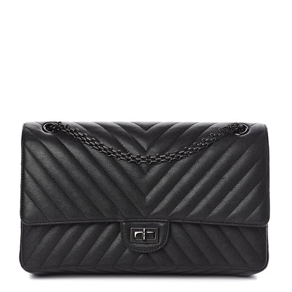 Chanel Sheepskin Chevron Quilted 2.55 Reissue 226 Flap So Black 1 of 16