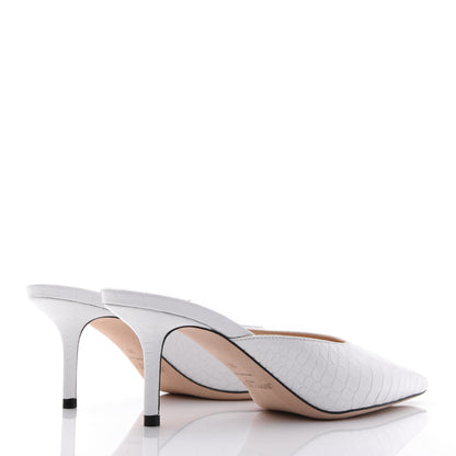 Jimmy Choo Calfskin Crocodile Embossed Rav 65 Mule Pumps 38 Latte 4 of 11