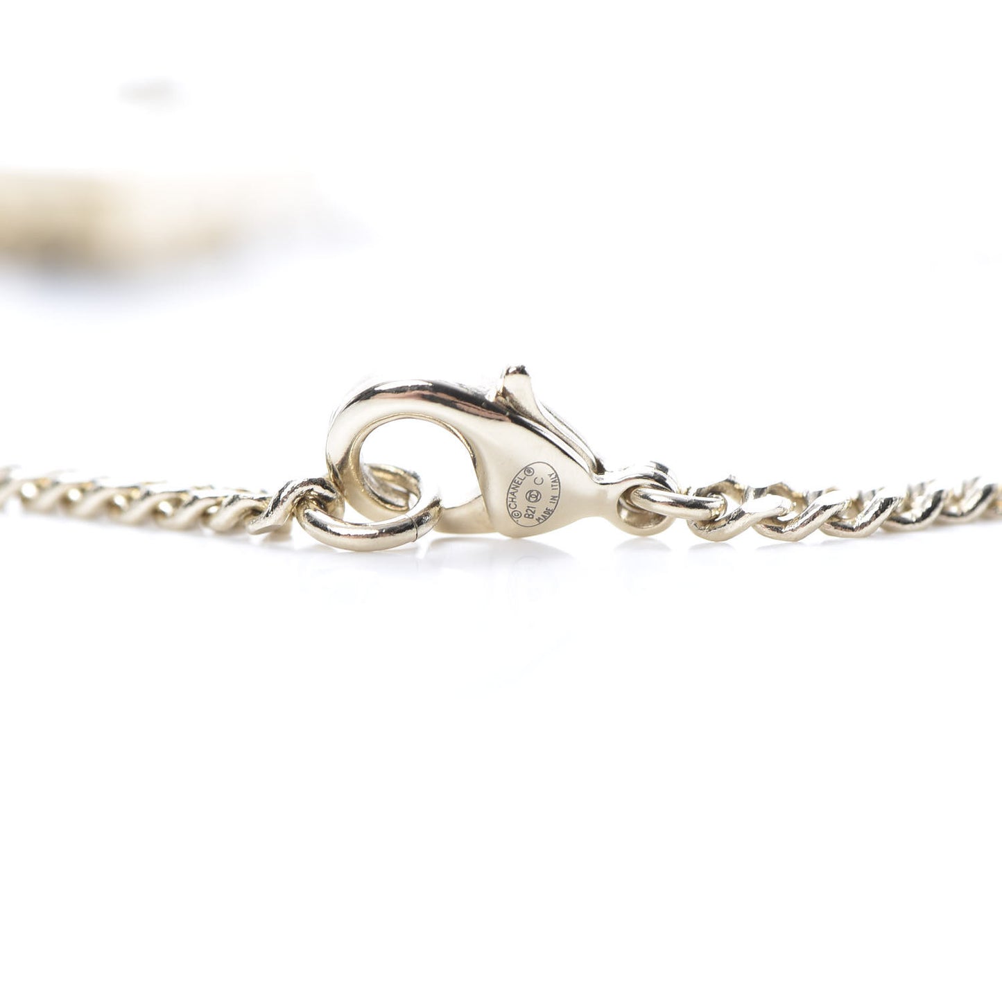 Crystal Dog Tag Charm Necklace Gold
