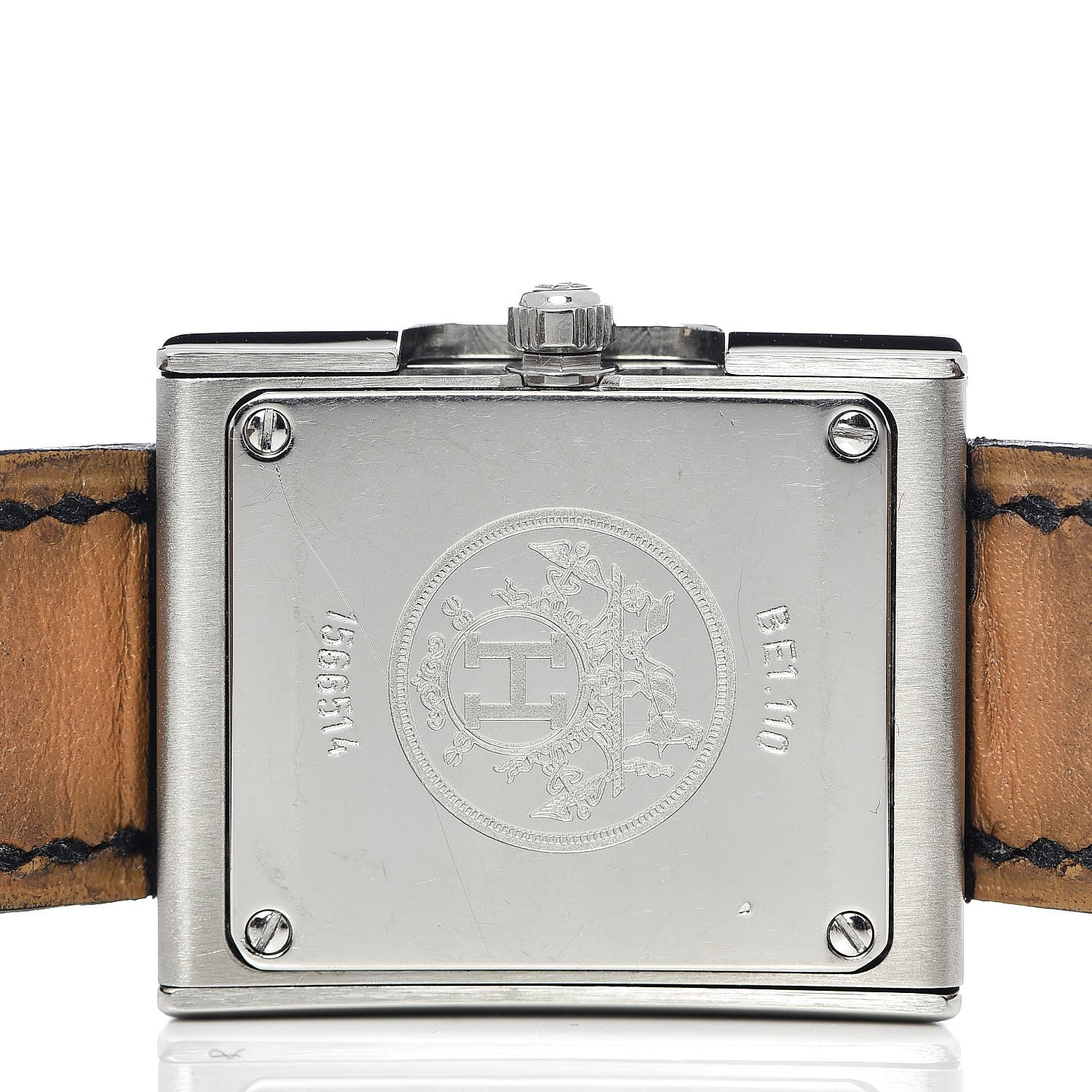 Hermes Stainless Steel Barenia 22mm Belt Quartz Watch Noir 5 of 9