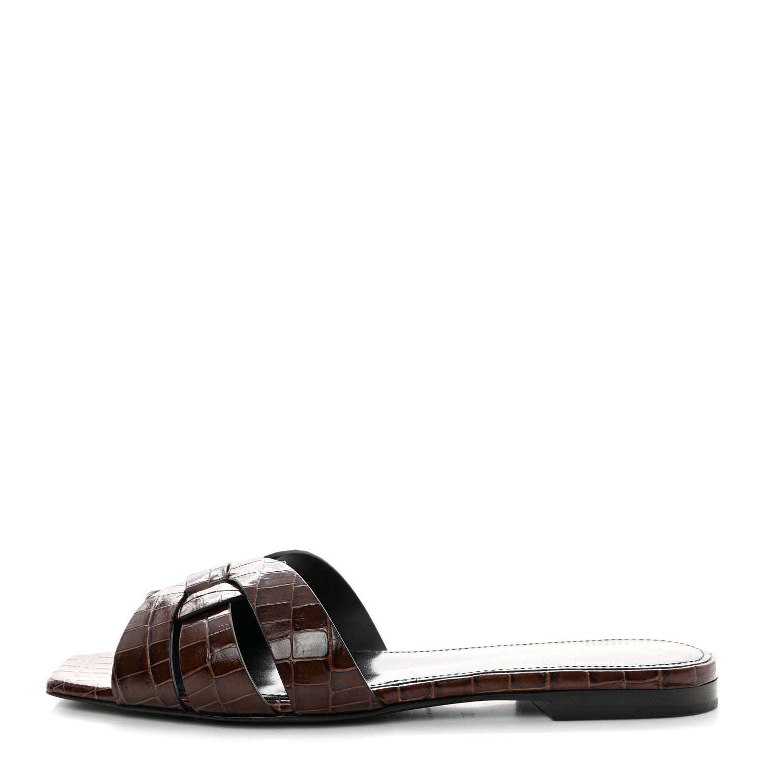 Saint Laurent Patent Croc Embossed Tribute 05 Slide Sandals 36 Moro 1 of 9