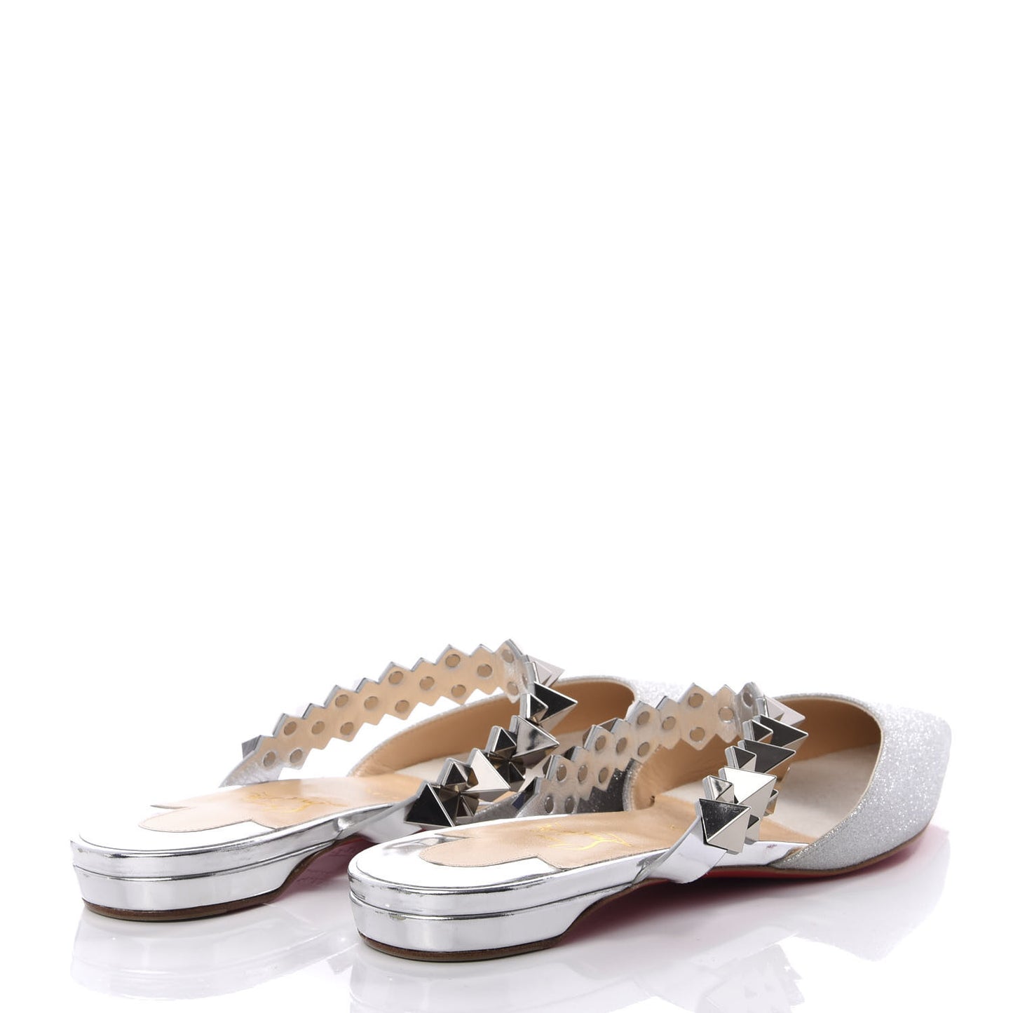 Mini Glitter Planet Choc Flat Mules 37.5 Silver