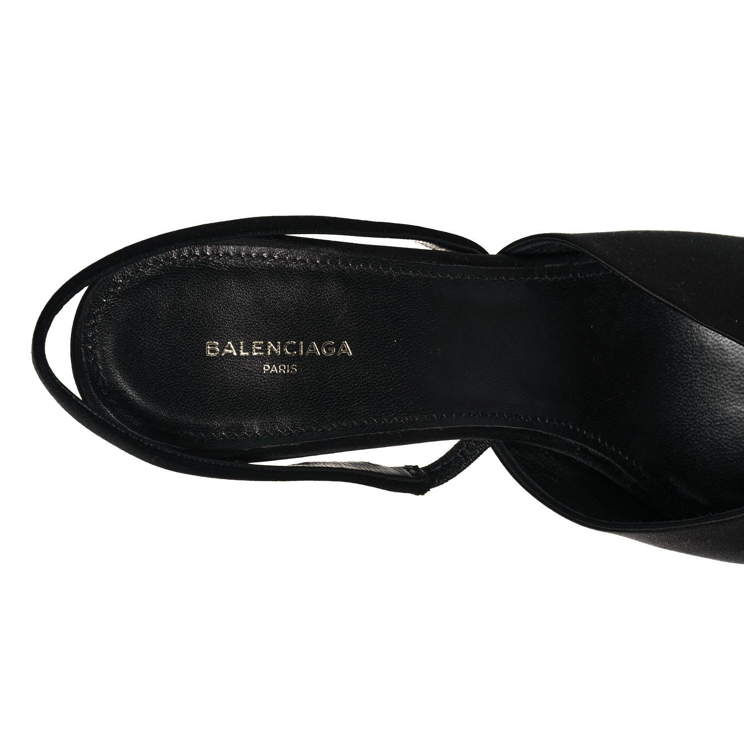 Balenciaga Satin Pointed Toe Knife Slingback Mules 38 Black 7 of 7