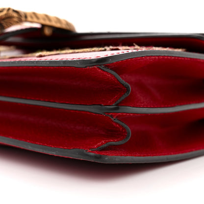 Gucci Calfskin Web Floral Embroidered Small Dionysus Shoulder Bag Hibiscus Red 11 of 16