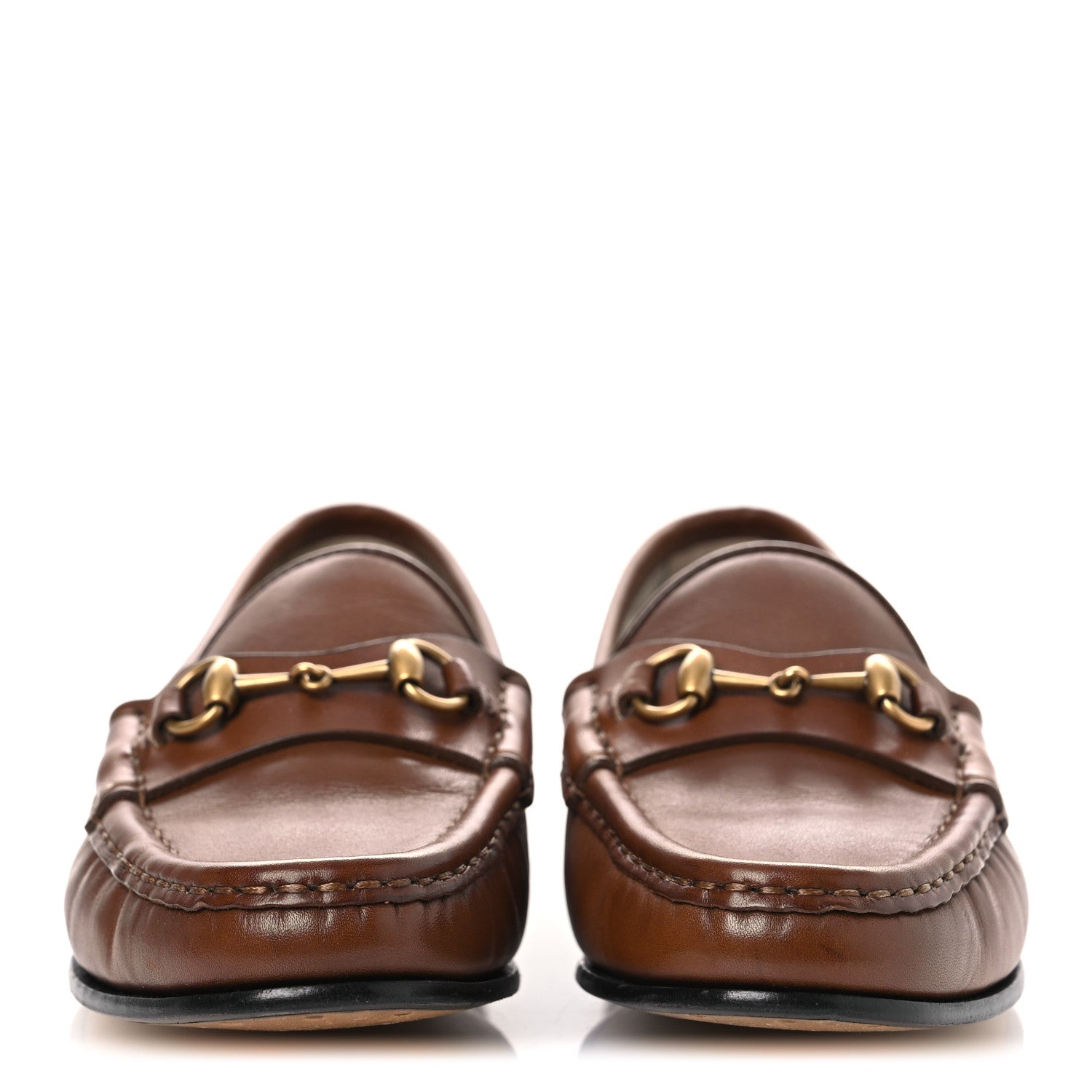 Gucci Betis Glamour Calfskin Womens 1953 Horsebit Loafers 35.5 Brown Sugar 3 of 12