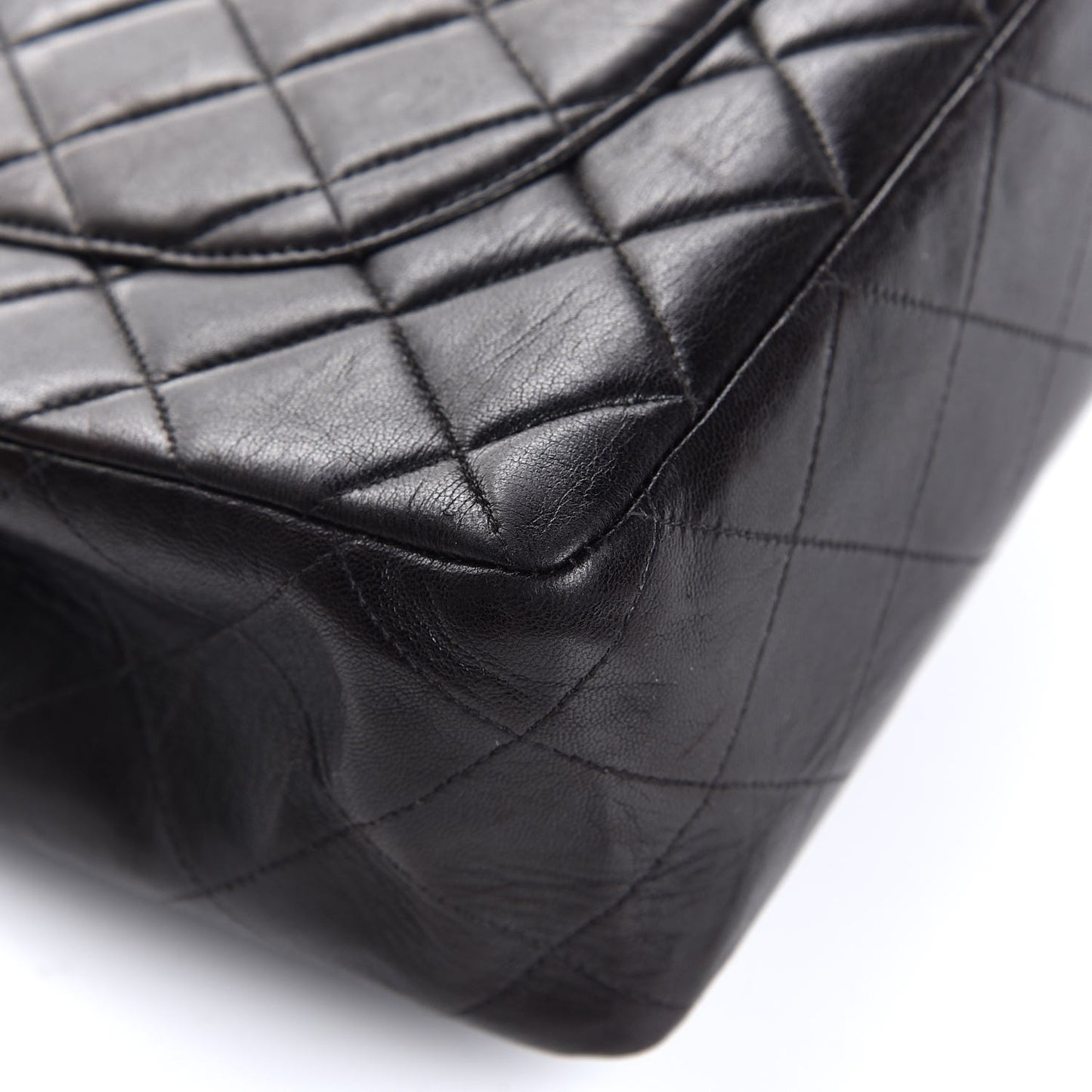 Lambskin Quilted Jumbo Single Flap Black