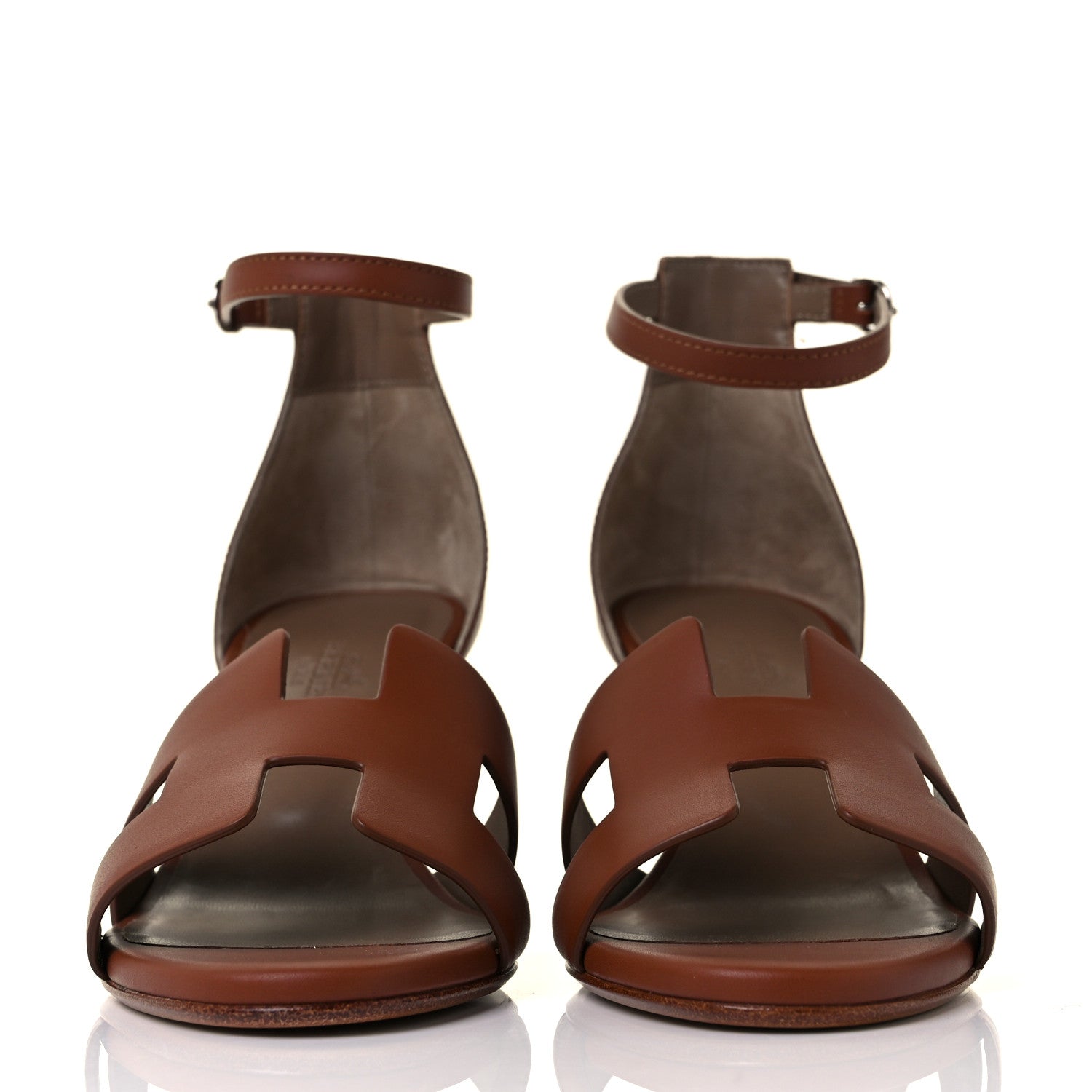 Hermes Calfskin Legend Wedge Sandals 36 Gold 2 of 9