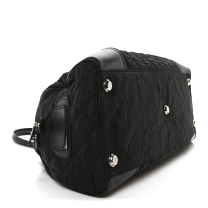 Chanel Calfskin Nylon Paris New York Duffel Bag Black 4 of 10