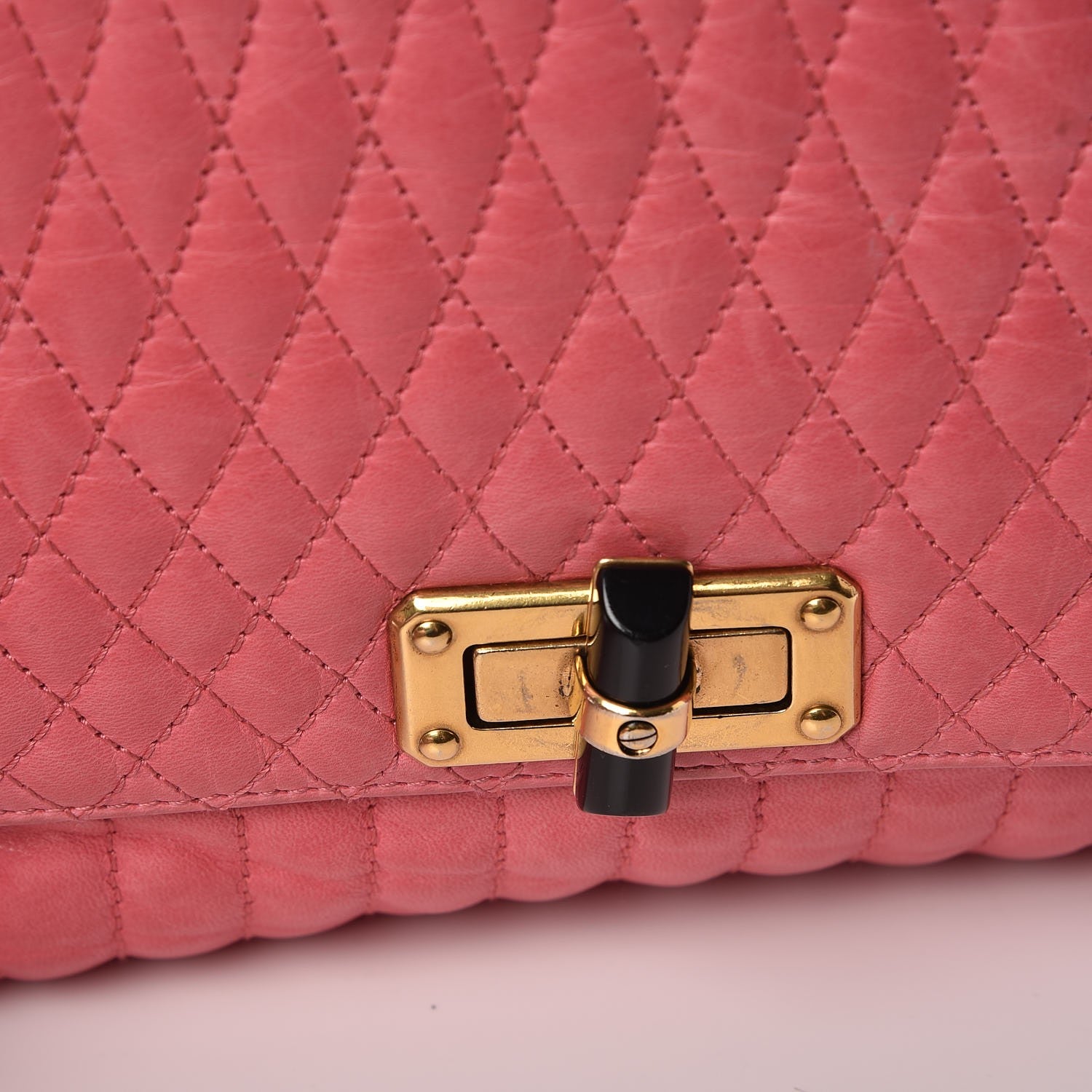 Lanvin Calfskin Quilted Large Happy Shoulder Bag Rose 7 of 10
